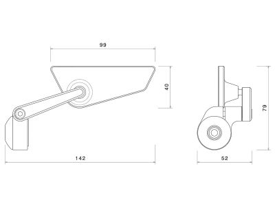 Rizoma Bar End Spiegel Cut Edge Links Bs B