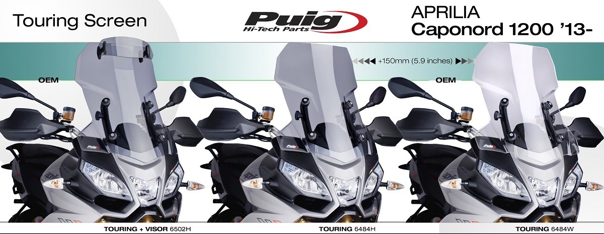 Puig windscherm Aprilia Caponord 1200 2013-2016 met opzetruit 