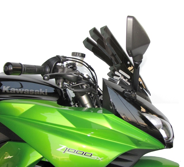 Fabbri windscherm Kawasaki Z1000SX 2011-2016 glanzend zwart