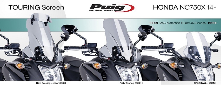 Puig windscherm Honda NC700X / 750X 2012-2015 met opzetruit 