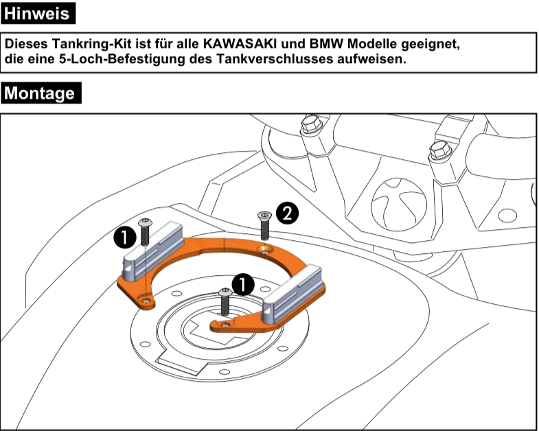 Hepco en Becker bevestiging Tanktas Kawasaki Ninja H2 SX vanaf 2018